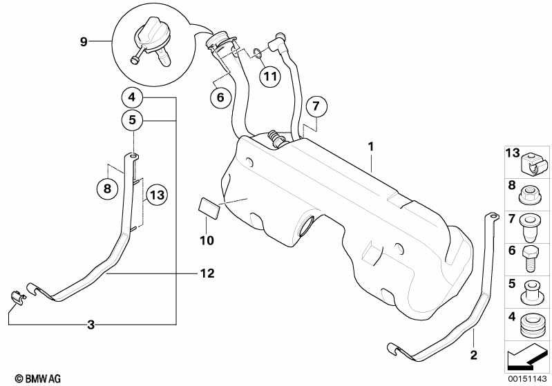 Genuine BMW 16117167327 E85 E86 Plastic Fuel Tank With Left Sensor (Inc. Z4) | ML Performance UK Car Parts