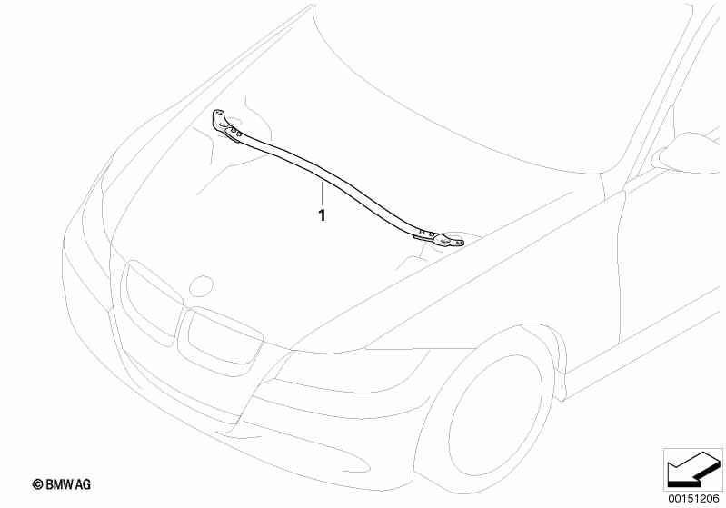 BMW Performance strut tower brace, alu