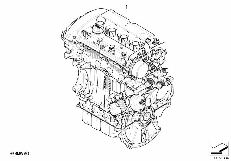 Short engine Diagram for BMW MINI R56 Cooper S (2008) Catalog | RealOEM.com