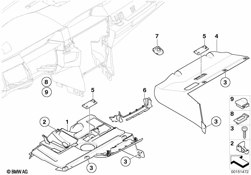 Genuine BMW 51457156231 E61 E60 Passenger'S Footwell Trim Panel SCHWARZ (Inc. 530i, 525xi & 530xi) | ML Performance EU Car Parts