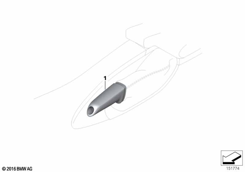 Handbrake grip with chrome inlay