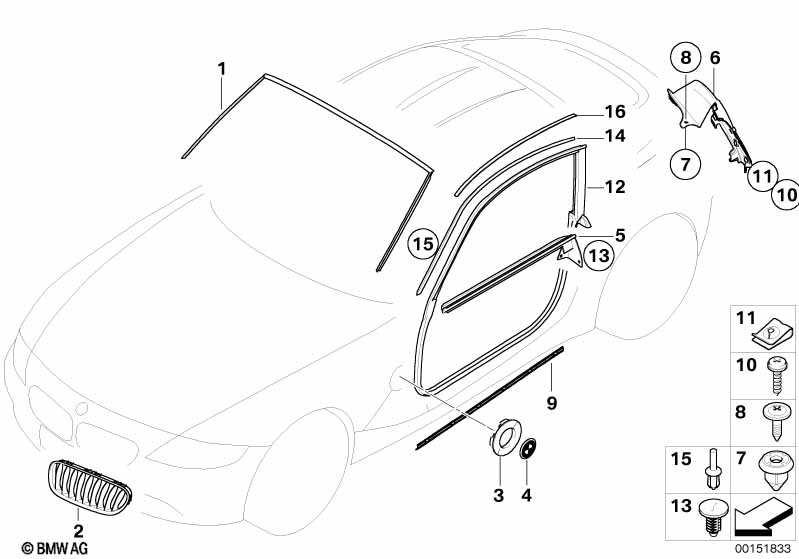 Genuine BMW 51133420813 E86 Roof Frame Strip, Left (Inc. Z4) | ML Performance UK Car Parts