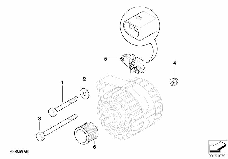 Alternator, individual parts