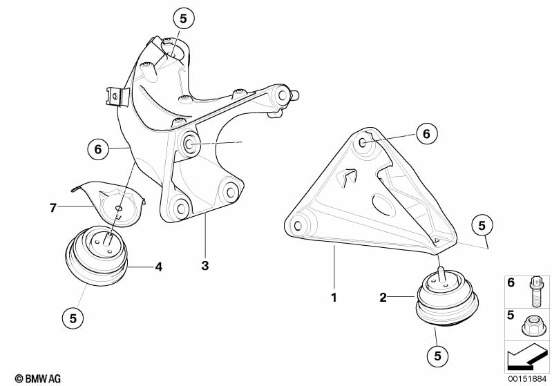 Genuine BMW 22116769322 E85 E86 Complete Right Engine Support (Inc. Z4) | ML Performance UK Car Parts