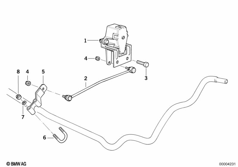 Headlight vertical aim control sensor