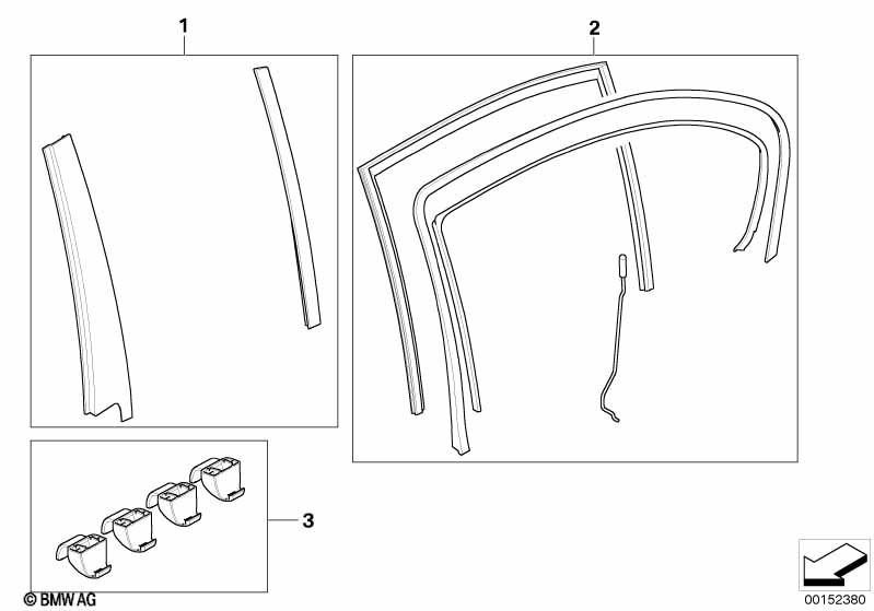 Genuine BMW 51167173409 E60 Side Window Sun Blind Hook (Inc. 530i & 550i) | ML Performance EU Car Parts