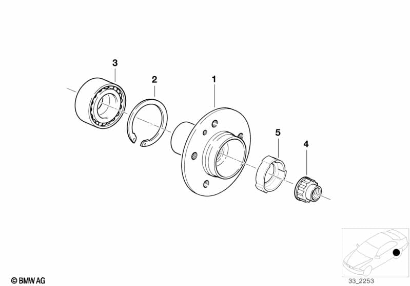 Side shaft/wheel bearings