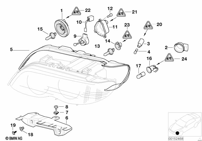 Genuine BMW 63128386710 E53 Bracket Headlight Right (Inc. X5) | ML Performance EU Car Parts