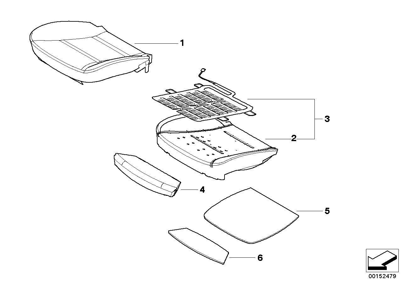 Genuine BMW 52109142352 E66 E61 E60 Comfort Seat Upholstery, Right OC3 (Inc. 530i, M5 & 550i) | ML Performance UK Car Parts
