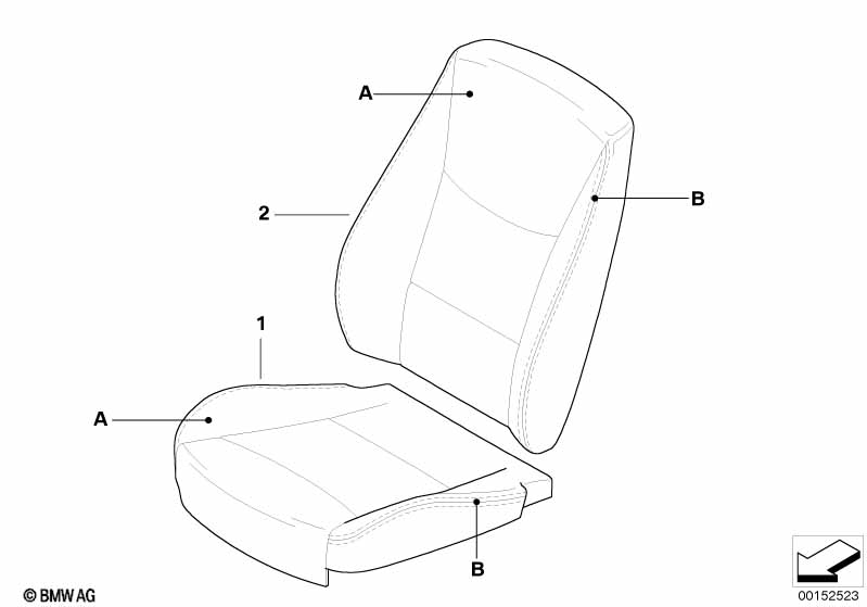 Indiv.cover, basic seat, front