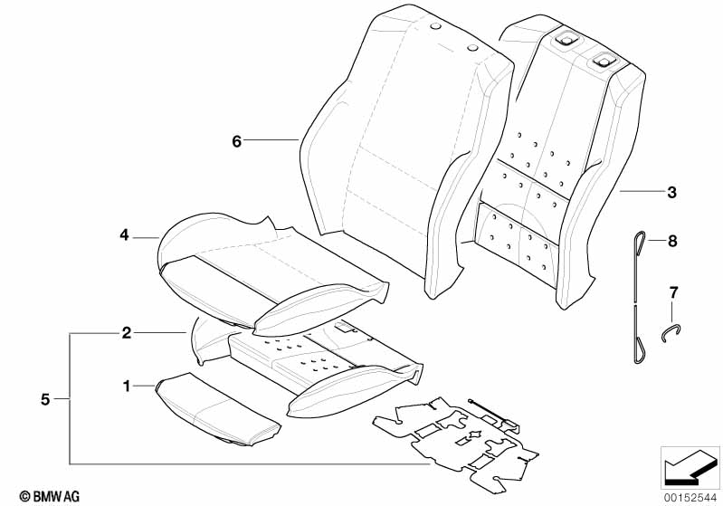 Genuine BMW 52203410489 E83 Seat Cover Leather Left SCHWARZ (Inc. X3) | ML Performance EU Car Parts