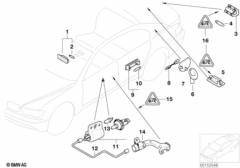 Genuine BMW 63316962035 E65 E66 E67 Lamp, Door Entrance Rear (Inc. 750Li) | ML Performance UK Car Parts