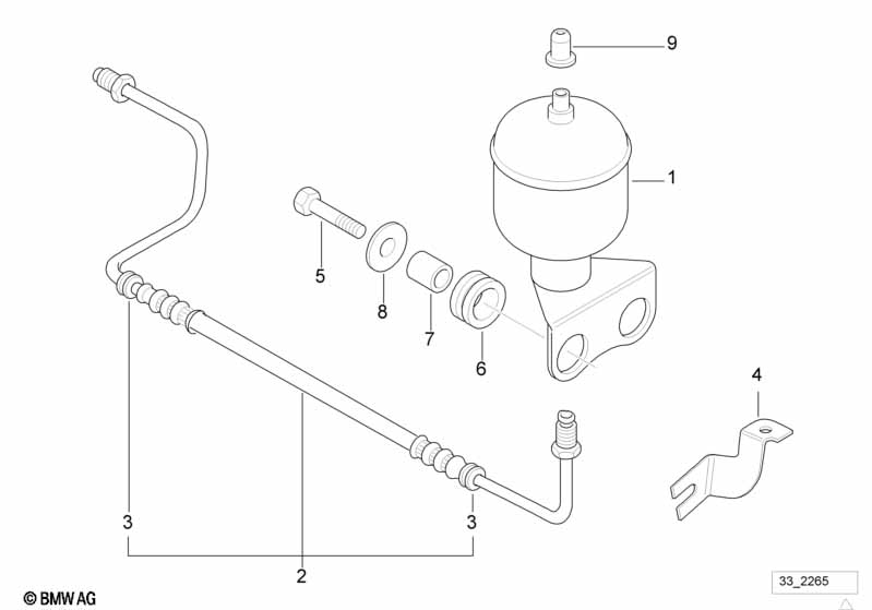 Levelling device/pressure accumulator