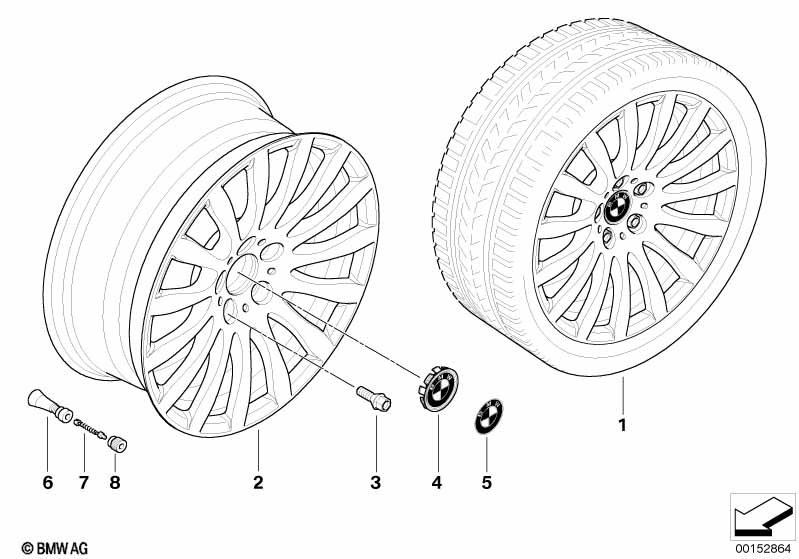 BMW LA cast wheel Radial Spoke 190