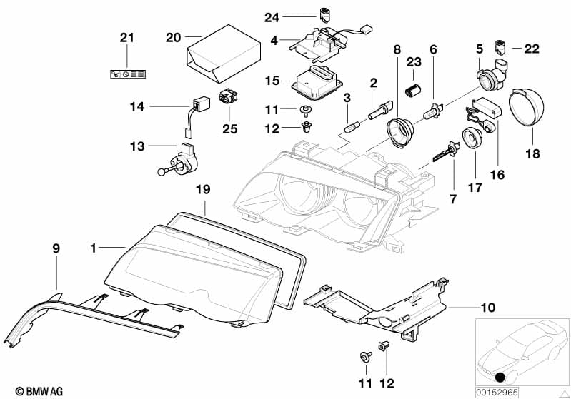 Single parts, xenon headlight