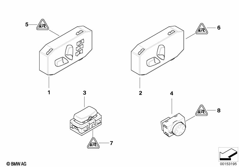 Seat adjustment switch, front