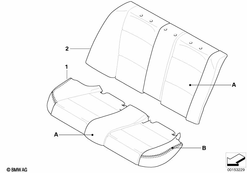 Indiv.cover basic seat, rear