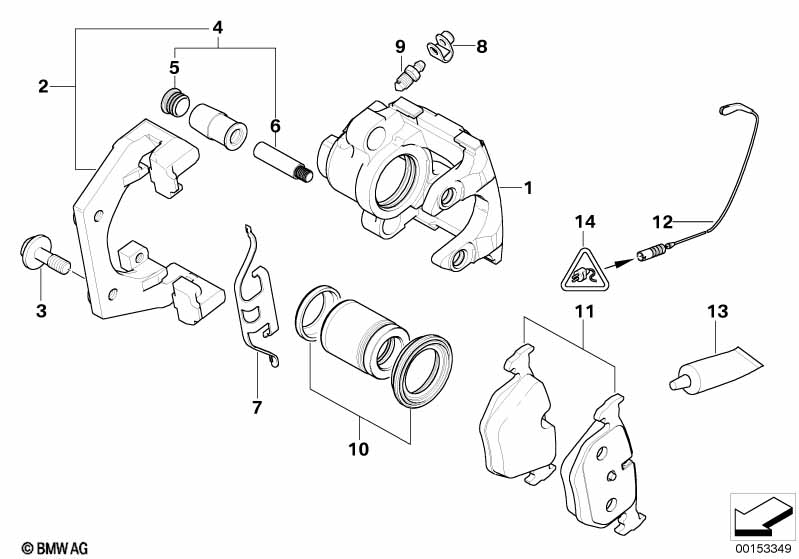 Genuine BMW 34216757058 E53 Calliper Carrier (Inc. X5 4.4i, X5 4.8is & X5 4.6is) | ML Performance UK Car Parts