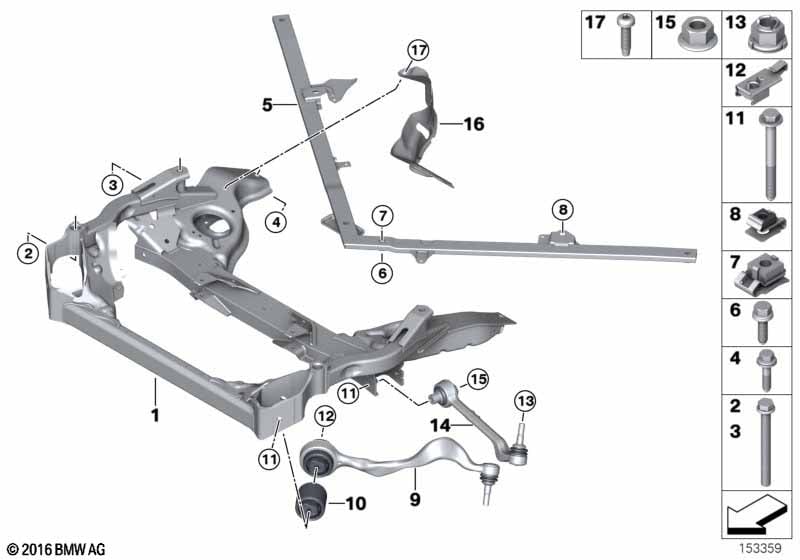 Frnt axle support,wishbone/tension strut