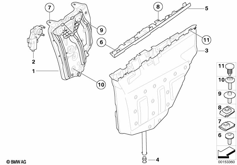 Door window lifting mechanism rear