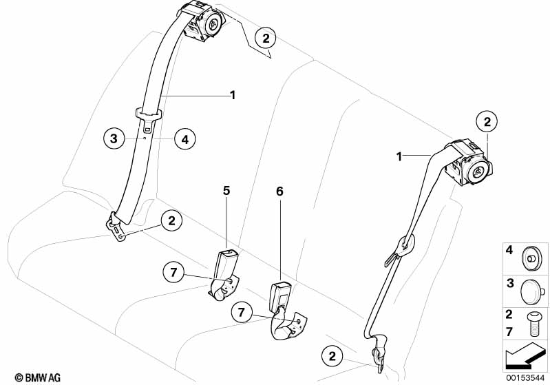 Safety belt rear