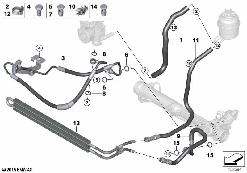 Hydro steering-oil pipes