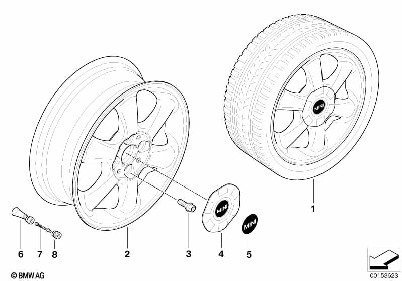 MINI alloy wheel, rotator spoke 101