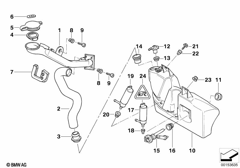 Genuine BMW 61668352901 E38 Upper Filler Pipe (Inc. 728i, 750i & 740i) | ML Performance EU Car Parts