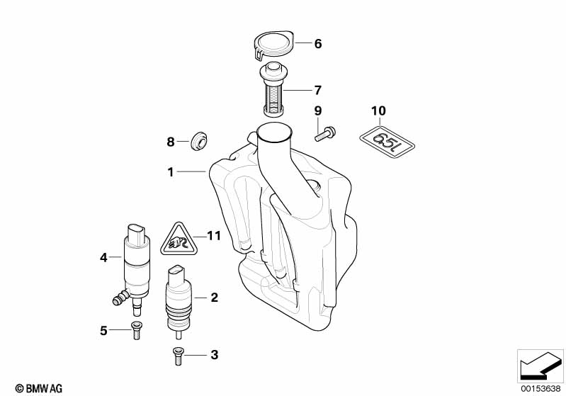Genuine BMW 61668377360 E52 Fluid Container (Inc. Alpina V8 & Z8) | ML Performance EU Car Parts