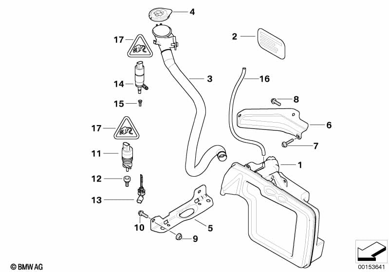 Reserv.,windshield/headlight washer syst