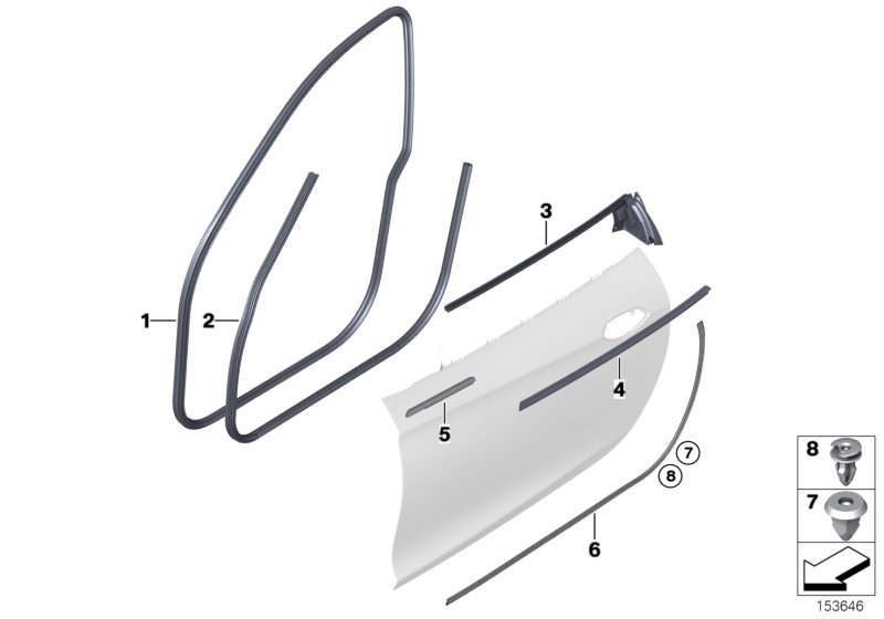Genuine BMW 51767054028 E81 E82 Door Weatherstrip Right (Inc. 116d, 123d & 135i) | Duco Car Parts UK Car Parts