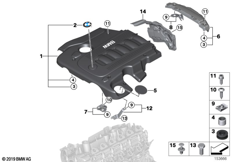 Genuine BMW 11147807570 E70 E71 Bracket For Acoustic Cover (Inc. X5 3.0d & X6 30dX) | ML Performance UK Car Parts