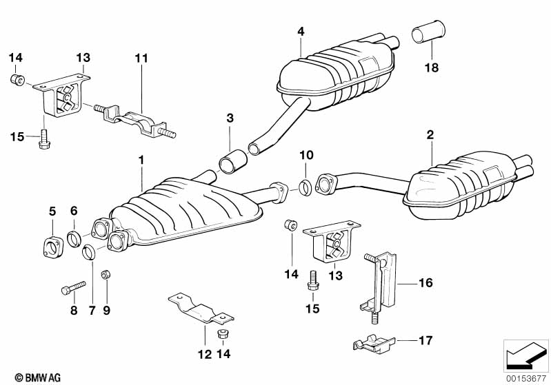 Genuine BMW 18121723669 E31 Rear Muffler Right (Inc. 850Ci) | ML Performance UK Car Parts