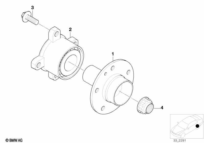 Side shaft/wheel bearings