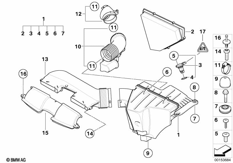 Intake muffler/Filter cartridge/HFM
