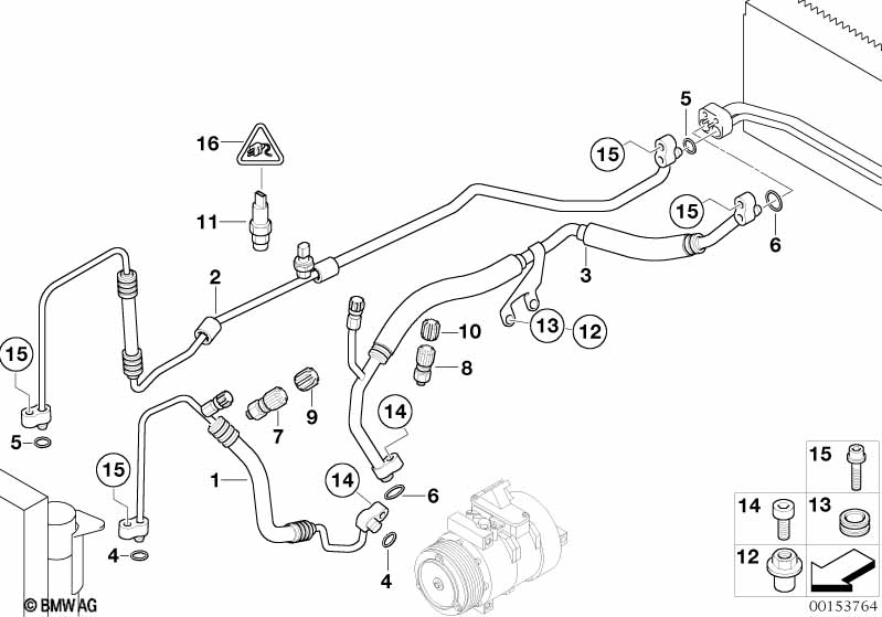 Genuine BMW 64539140738 E65 E66 Pressure Hose Assy Compressor-Condenser (Inc. 750Li, 750i & 740i) | Duco Car Parts UK Car Parts