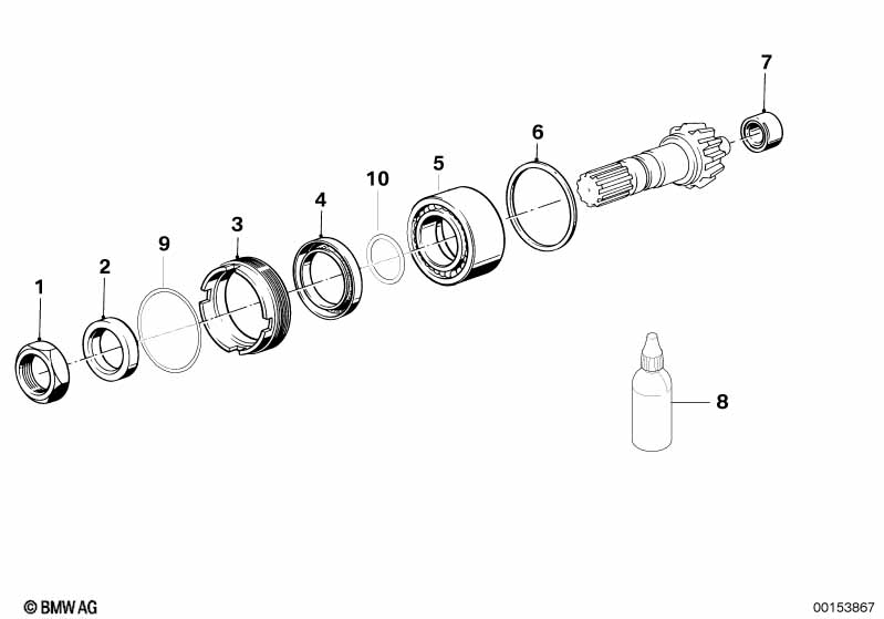 Bevel gear and spacer rings