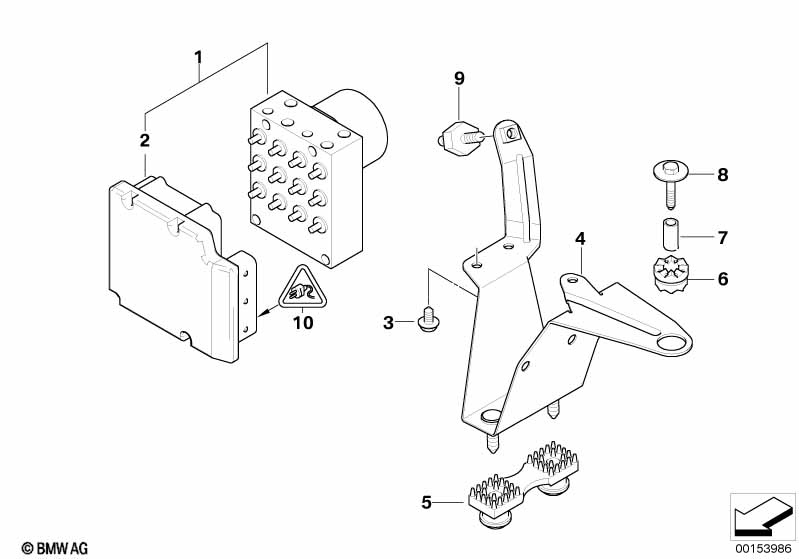 Hydro unit DSC/control unit/fastening