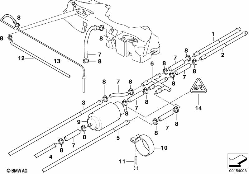 Genuine BMW 16111183297 E39 Fuel Pipe (Inc. 525d, 540iP & 540i) | ML Performance UK Car Parts