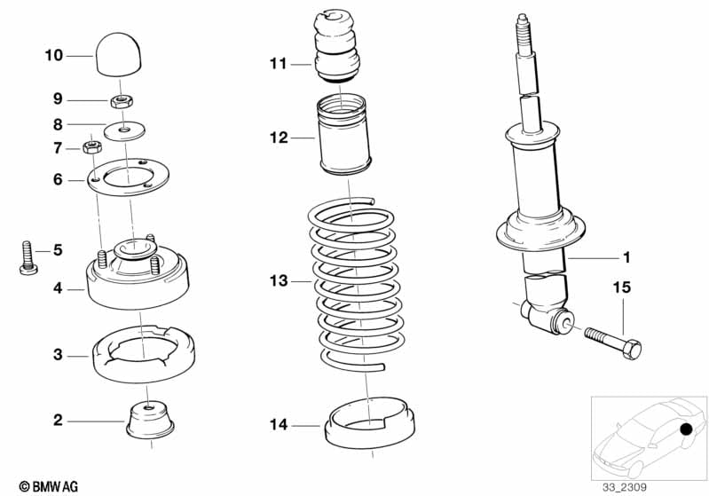 Rear M techn.sports chassis spring strut
