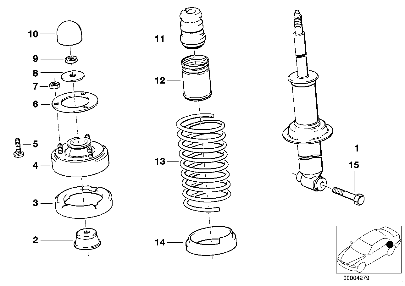 Genuine BMW 33532226238 E34 Auxiliary Shock Absorber, Rear (Inc. 530i, 520i & 525tds) | ML Performance UK Car Parts