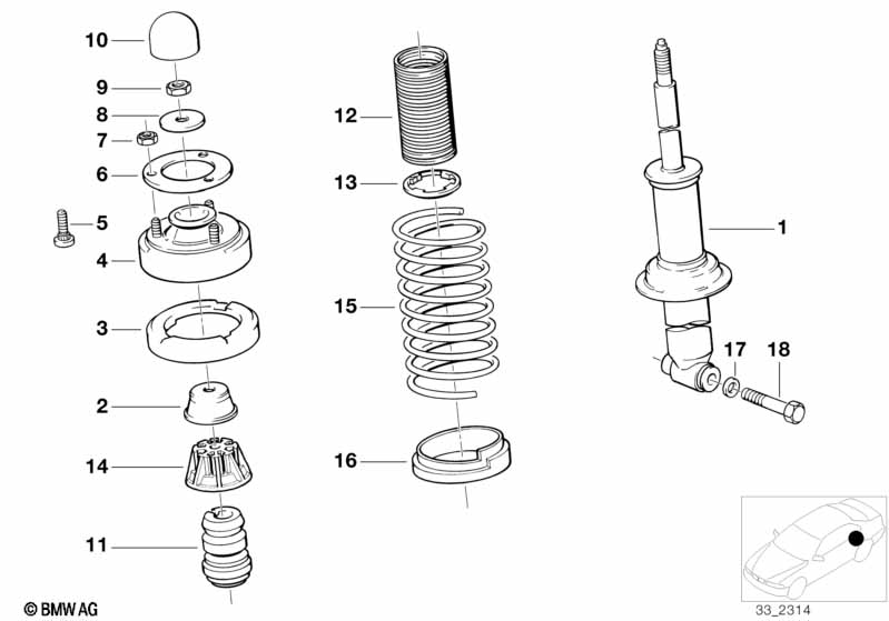 Rear M techn.sports chassis spring strut