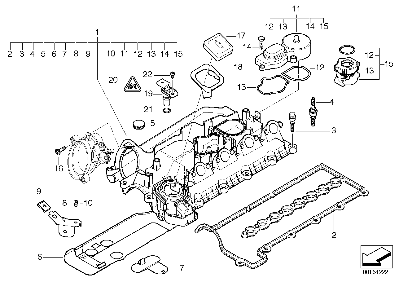 Genuine BMW 11127807998 E91 E87 E90 Cylinder Head Cover (Inc. 318d, 118d & 320d) | ML Performance UK Car Parts