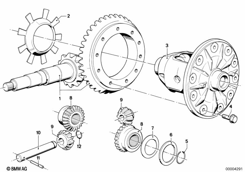 Crowngear set/differential case