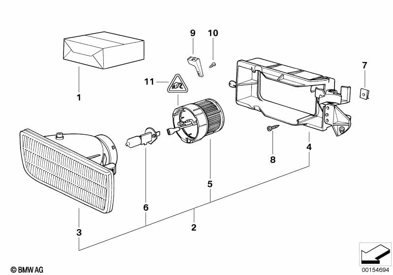 Single parts, fog lights