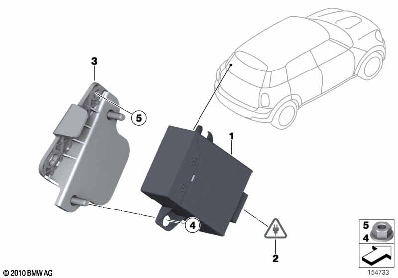 Control unit for retracting mirrors