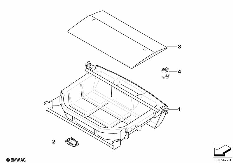 Sliding comp. luggage comp./folding box