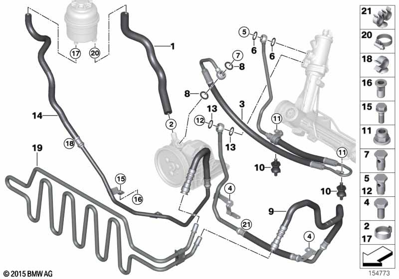 Hydro steering-oil pipes