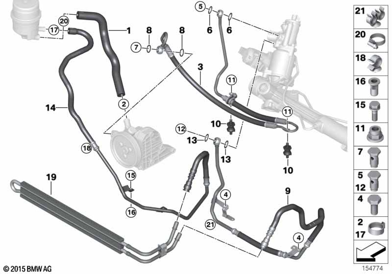 Power steering/oil pipe/Active steering