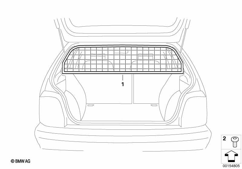 Grille de séparation du coffre à bagages